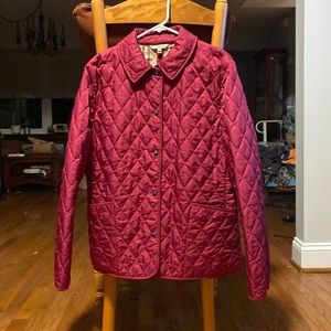 Magenta Burberry Quilted Jacket - Size Large